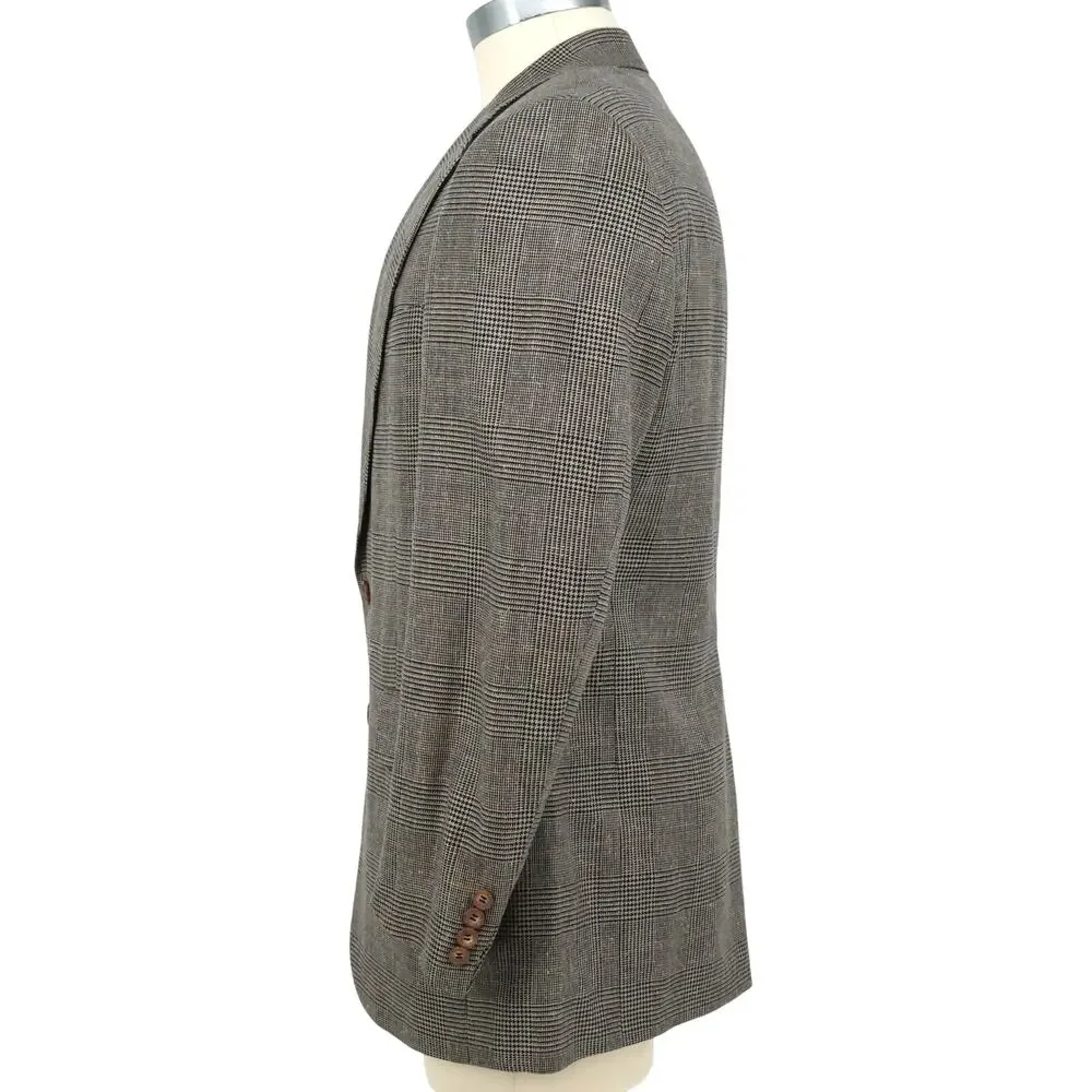 Chaps Ralph Lauren Sport Coat Mens 42L Gray Glen Plaid Jacket Blazer Vintage